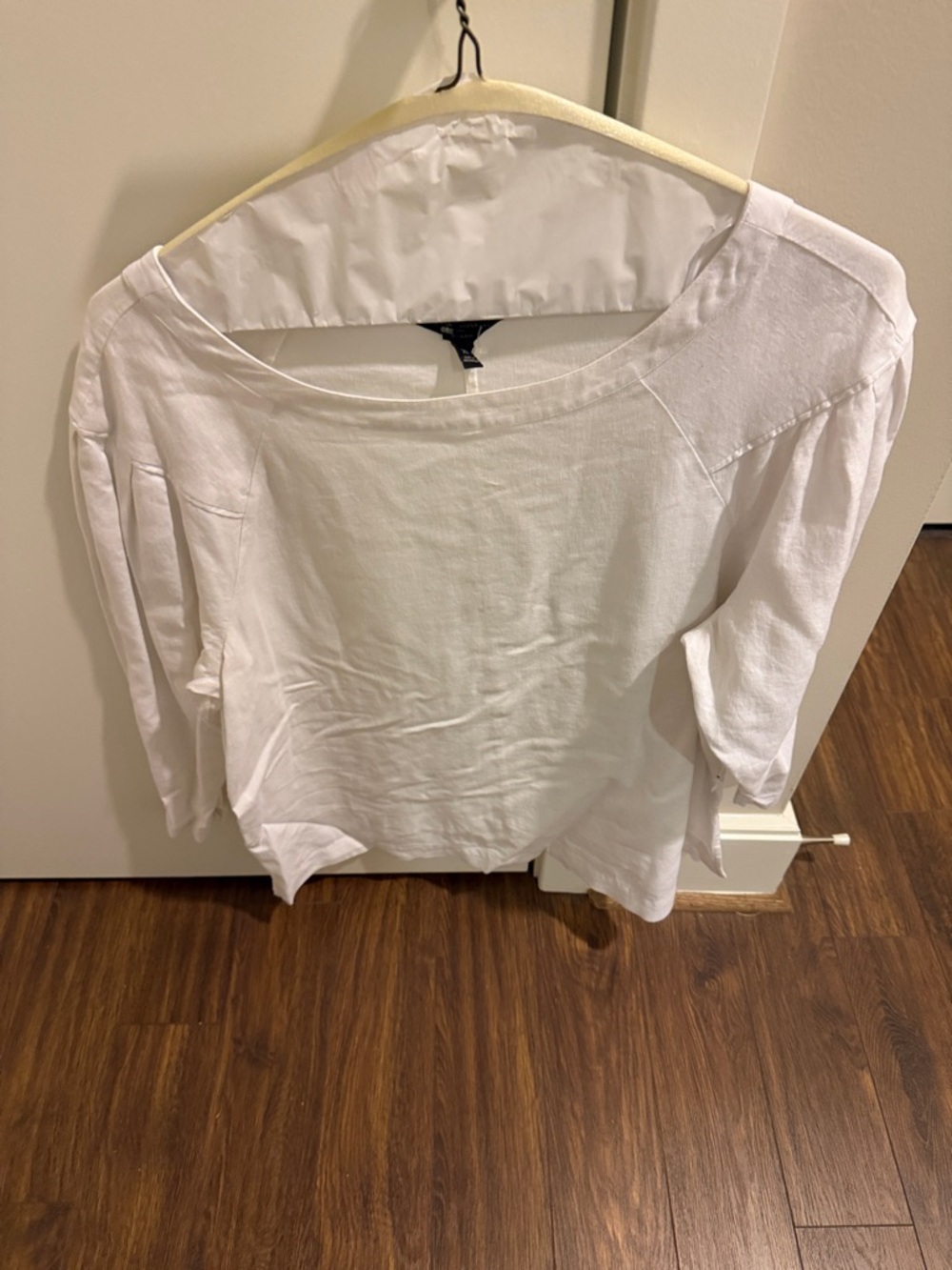 Banana Republic Linen Blend Tie Waist White Boatneck Tunic Top